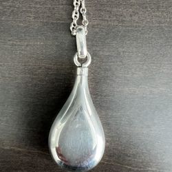 Sterling Silver Teardrop Pendant Necklace   