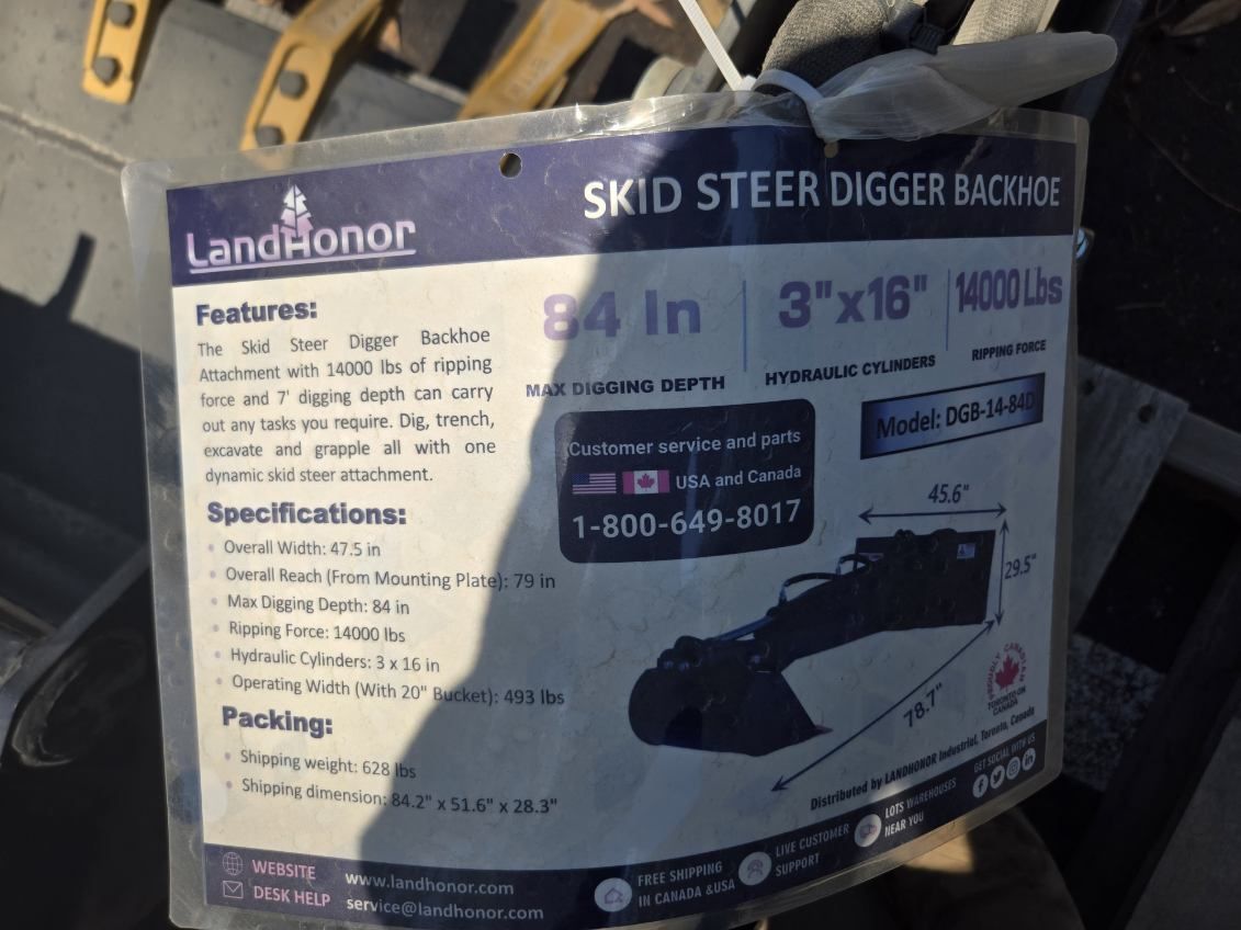 SKID STEER DIGGER BACKHOE