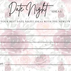 Date Night Notecards For Wedding Guests 