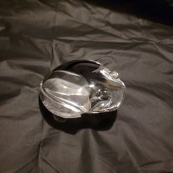 Vintage Art Glass Crystal Frog Paperweight. Sausa, Val St. Lambert. 2 Signatures. No chips. $25.00