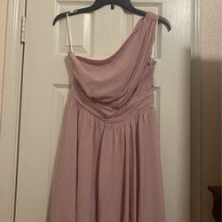 Pink /One Sleeve Long Dress 