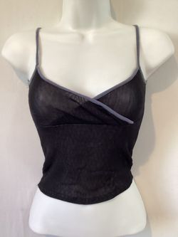 LUX  Top In Black Mesh With Gray Trim Sz XS
