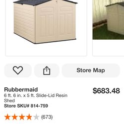 Rubbermaid 6 ft. 6 in. x 5 ft. Slide-Lid Resin Shed