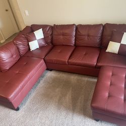 Stylish 3- Piece Vegan Leather Sectional 