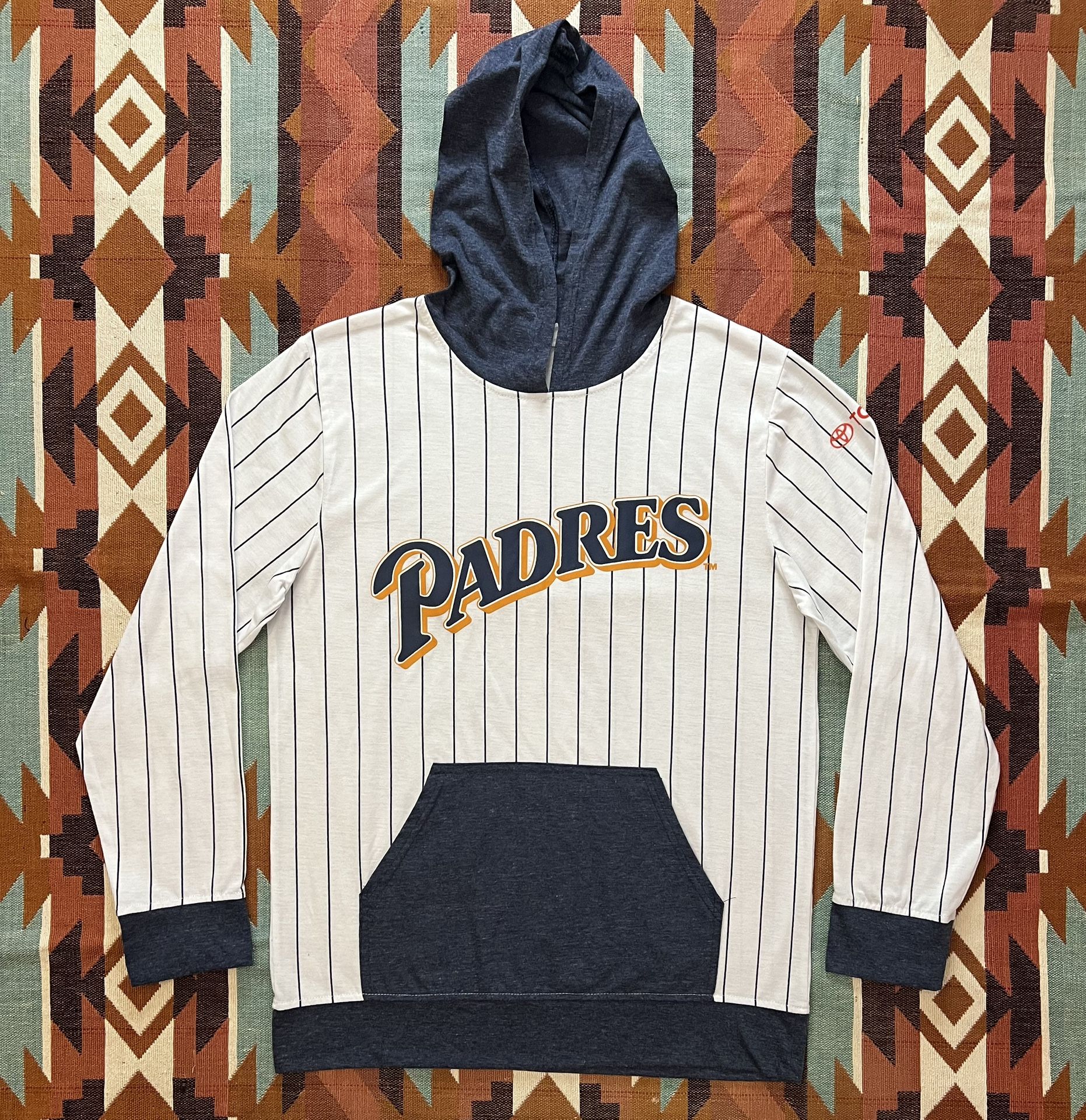 MLB San Diego Padres SGA Pinstripe Hooded Long Sleeve Unisex Small