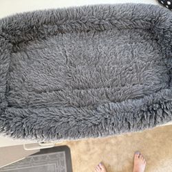 Gray Fuzzy Pet Bed