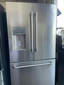 Frigidaire 3-Door Refrigerator, Stainless Steel, Excellent Condition, Ice Maker & Water Dispenser