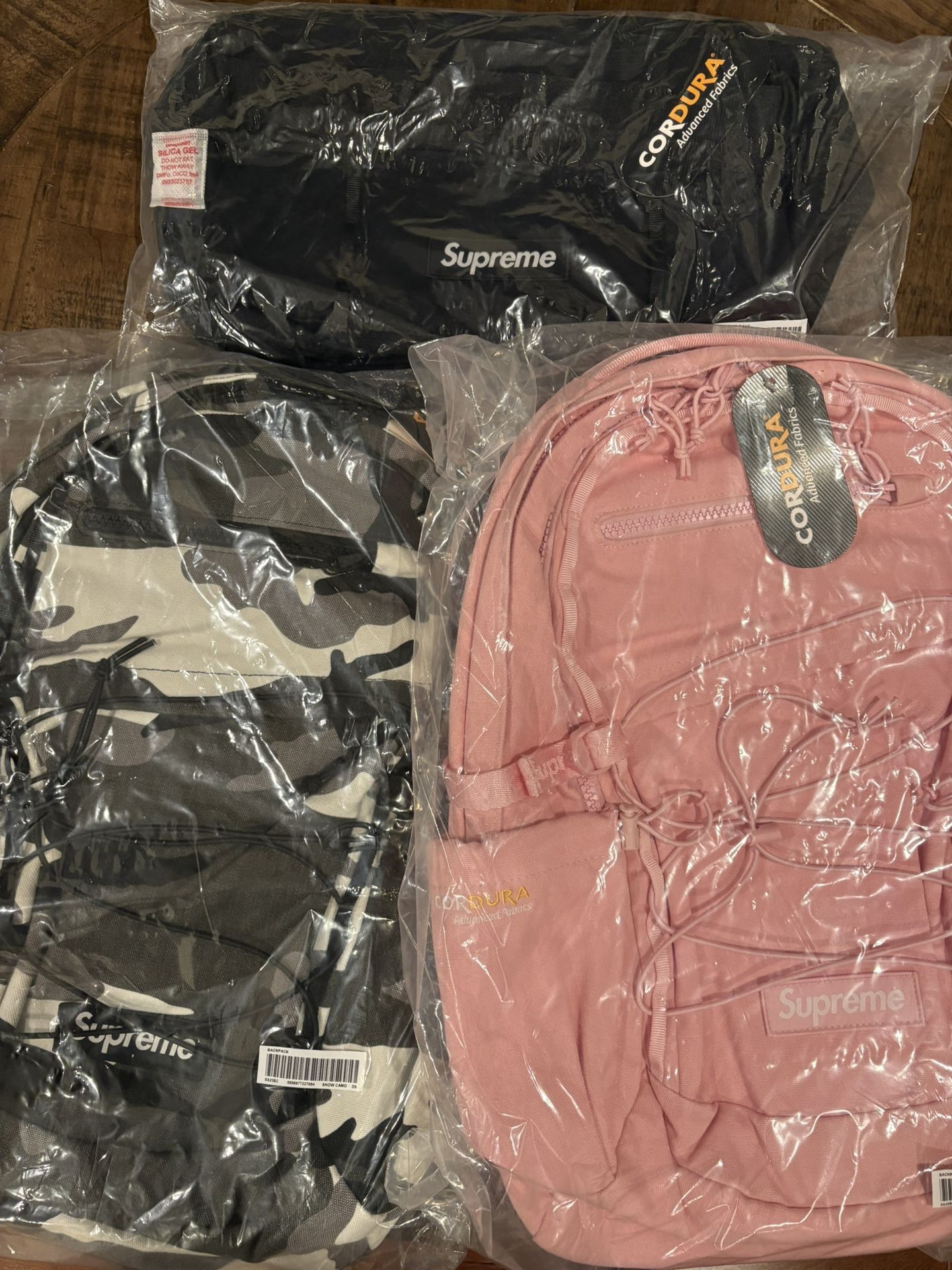 Supreme SS 25 Week 1 Backpack Pink Snow Camo, Black Utility Bag