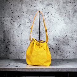 Vintage Louis Vuitton Yellow Epi/Purple Noe’ Bucket bag