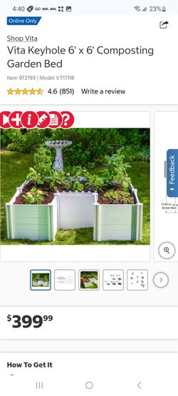 Vita Keyhole 6' x 6' Composting Garden Bed $150
