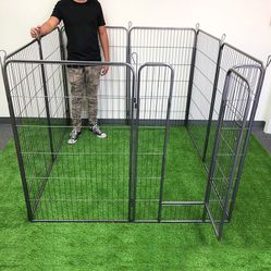 (NEW) $135 Heavy Duty 48” Tall x 32” Wide x 8-Panel Pet Playpen Dog Crate Kennel Exercise Cage Fence