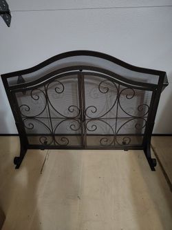 Bronze Color Fireplace Screen With Doors