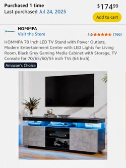 HOMMPA 70 Inch LED TV Stand with Power Outlets