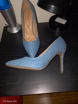 8.1/2 "Razzmatazz" Studded Denim Heels