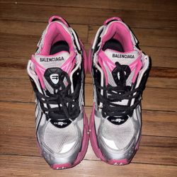 Balenciaga pink and white runners 