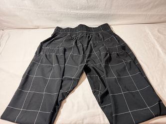 Black Grid Print Wide-Leg Pants