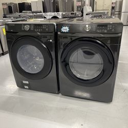 NEW Washer Dryer Set Black Stackable Gas With Warranty 
