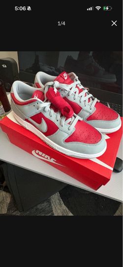 Nike Dunk Low Red and Grey Sneakers