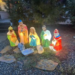 Vintage Empire Blow Mold Lighted Christmas Nativity Scene