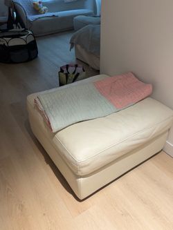 White leather ottoman