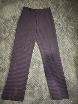 Dark Purple Pinstripe Dress Pants