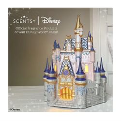 Scentsy Disney 50th Anniversary Cinderella Castle Warmer w/Scented Wax Brick NIB