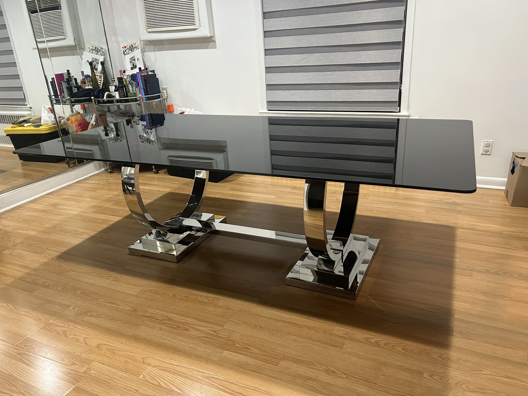 Black Glass Dining Table