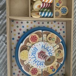 Wooden Toy Birthday Cake 