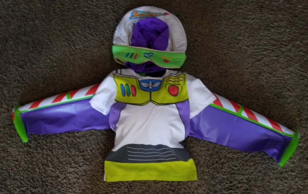 5/6 Buzz Lightyear costume tee shirt, wings, headpiece, hat