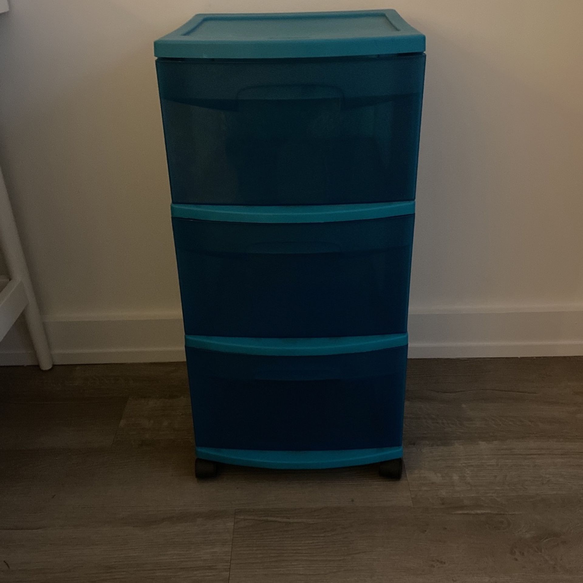 Blue Sterlite 3 Drawer Plastic Bin