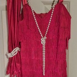 Adult ROARING 20'S FLAPPER dress. Small 