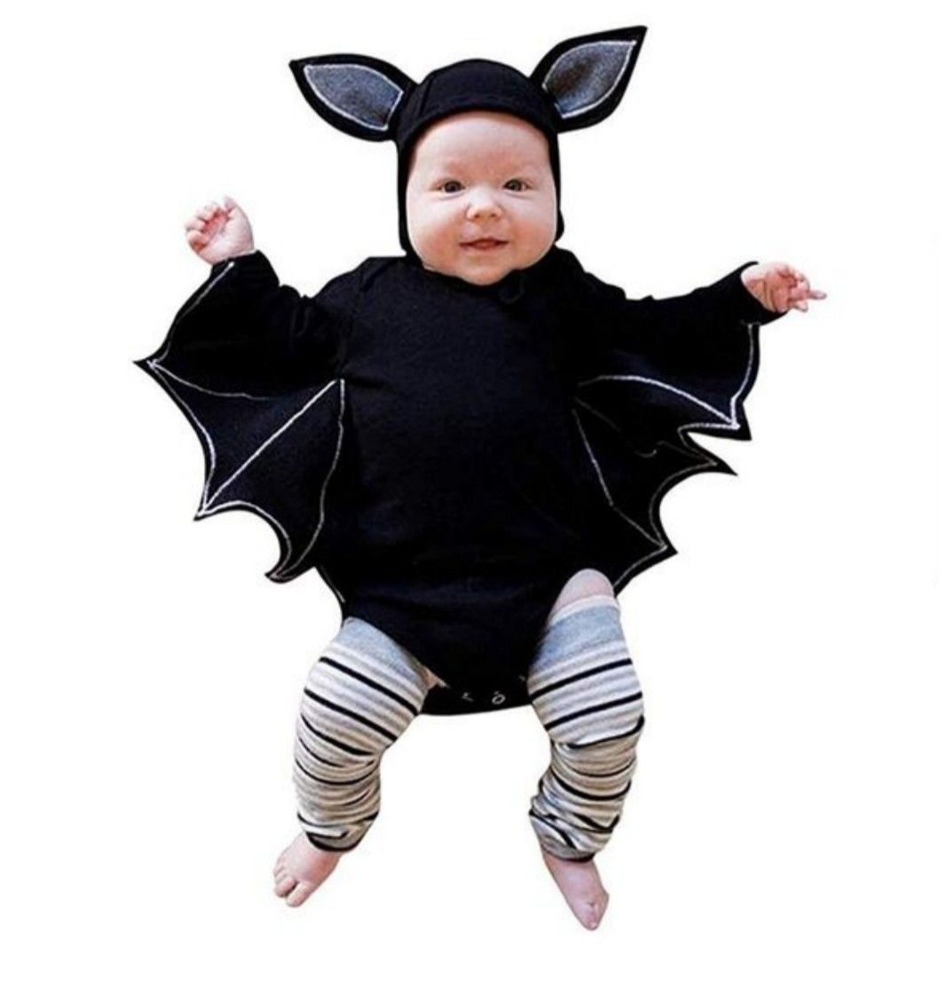 Last minute costume for baby! Cutest baby bat costume