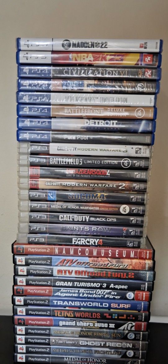 PS5 PS4 PS3 PS2 Games- Send Me Offers. Some Games Are Sealed