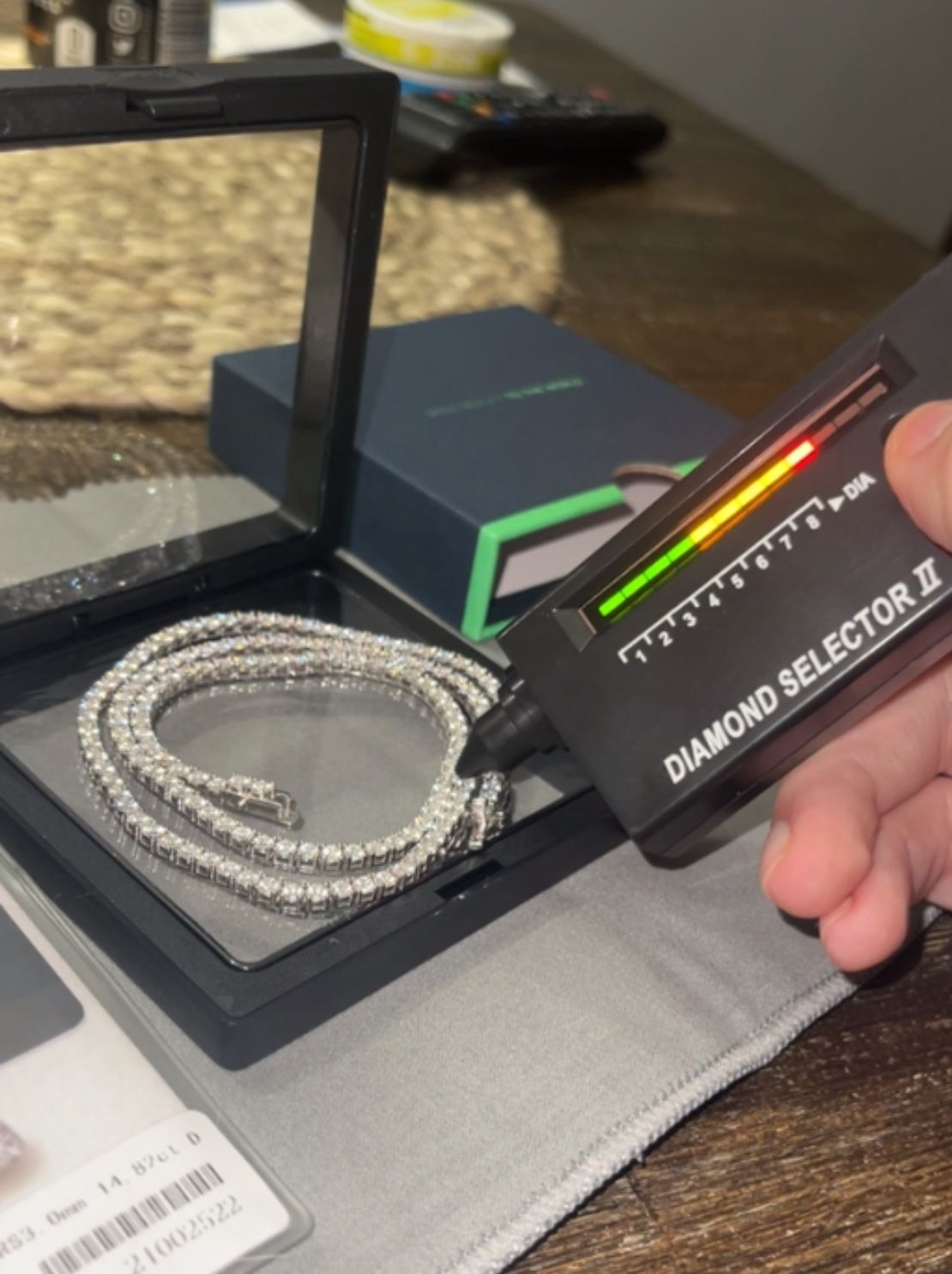 20 inch 14.83ct VVS1 D -Diamond Tennis necklace with GIA authentication paper work