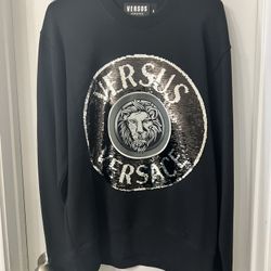 Versace Versus Lion Crest Sequin Sweatshirt Runway Milano Release BRAND NEW