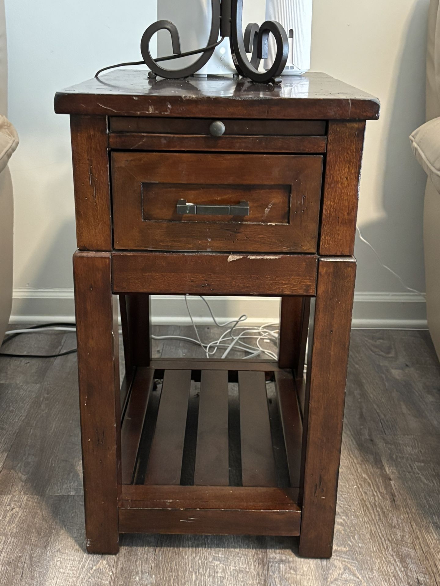 WOODED SIDE TABLE/NIGHT STAND- SET OF TWO