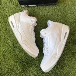 Jordan 3 Pure Money Triple White 