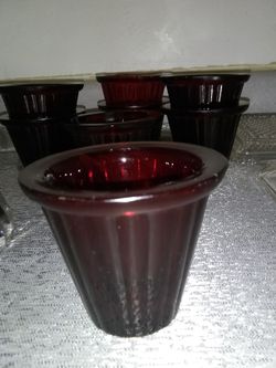Candle holders 8 Ruby red