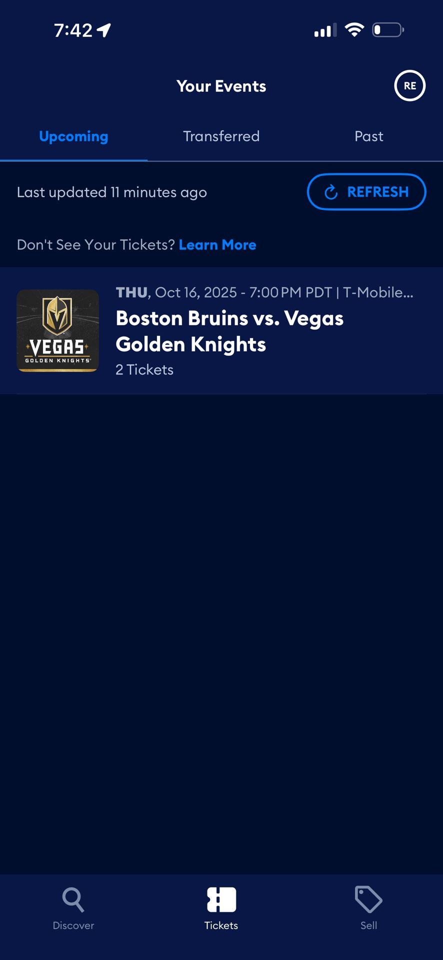 Hockey Golden Knights Game 