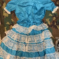 Turquoise Dress For Catrina Costume