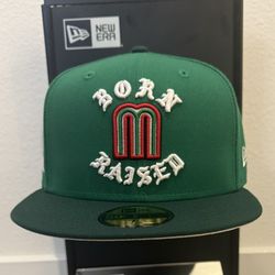 Born x Raised New Era Mexico World BaseBall ⚾️ Classic Fitted Hat Size 7 3/8