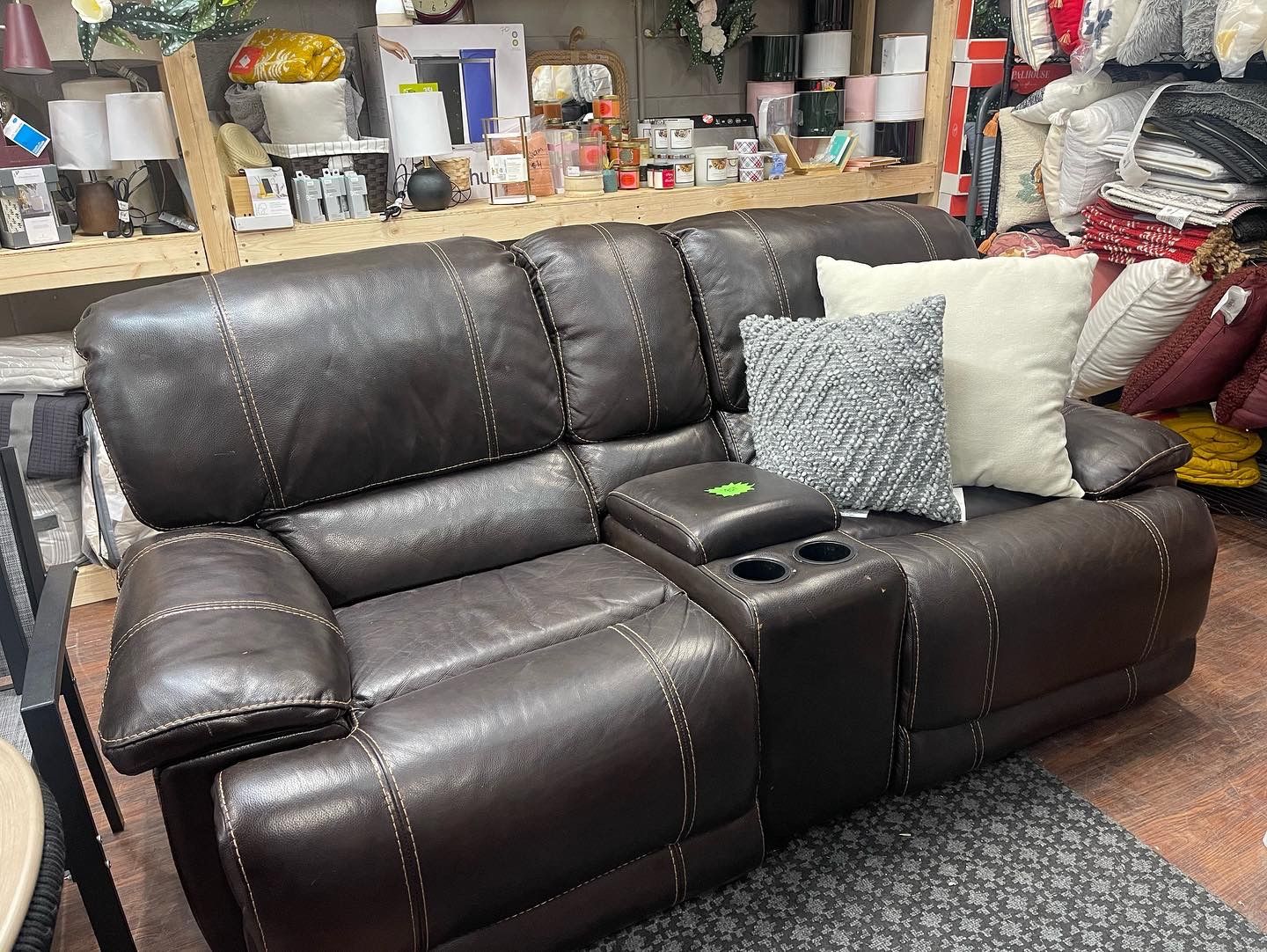 Leather Loveseat Dark Brown