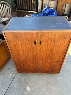 Mid-Century Modern Walnut Wood Cabinet