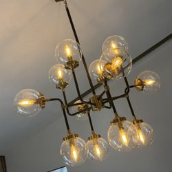 Matteo Lighting Particles Luxury Chandelier – Aged Gold Brass – Retail $1,874