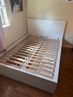 Full size bed frame and mattress