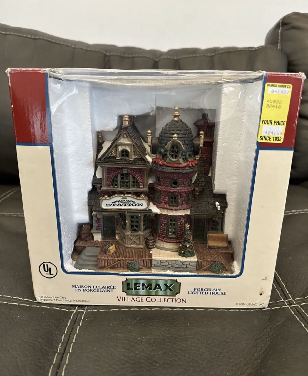 Lemax Christmas Village Town Seaboard Train Station 45033 Nautical Railroad