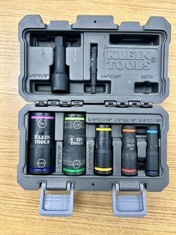 Klein Tools 66070 Flip Impact Socket Set 7 Piece With Case Used