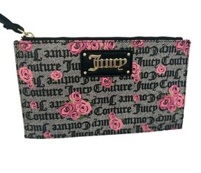Women's Juicy Couture Wristler Bag  Floral Roses 10" x 6"