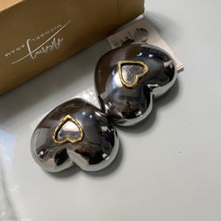 Michael Aram - Heart Double Silver Bowl brand New never Been Used Still In original packaging 