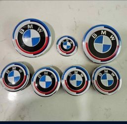 Bmw Hood Trunk 82mm Wheel 68mm Center Caps 5x120 Red Blue White 